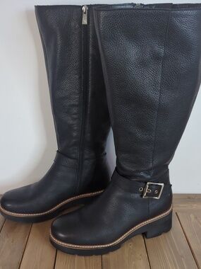 Naturalizer Women’s Black Tall Leather Wide Calf Boots